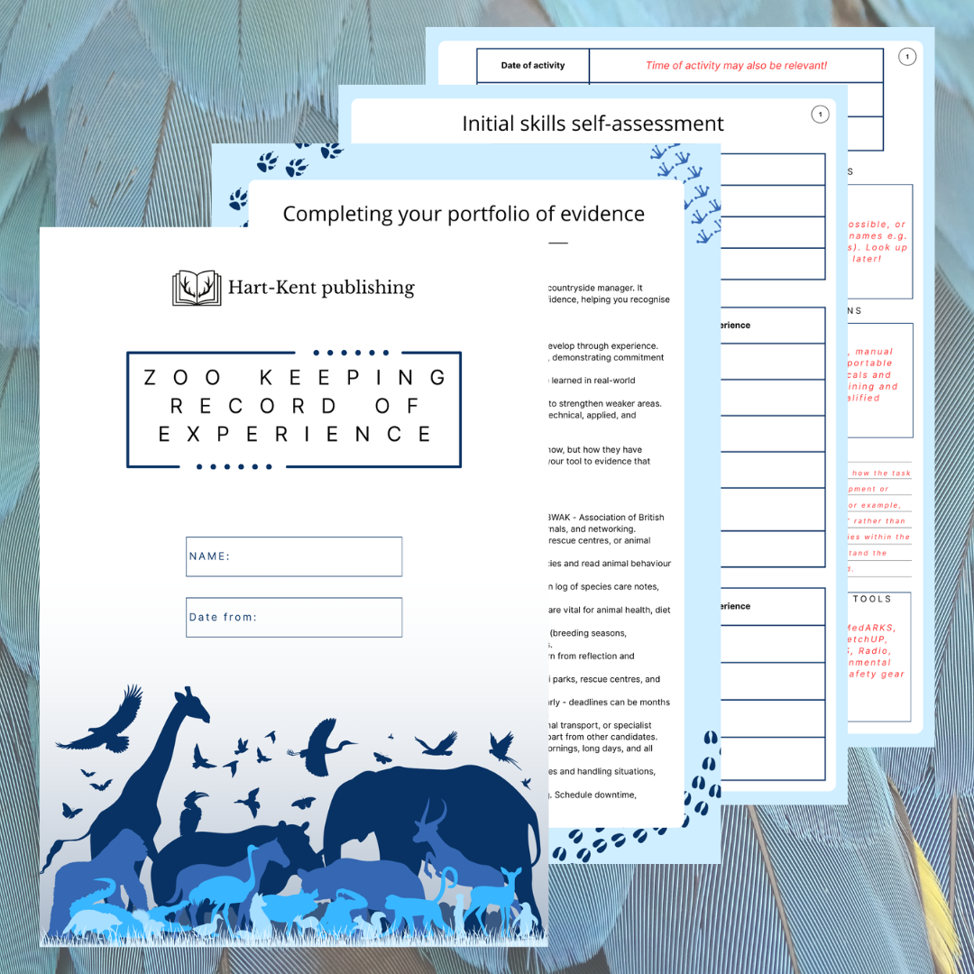 Zookeeping / Animal Keeping Record of Experience - downloadable portfolio